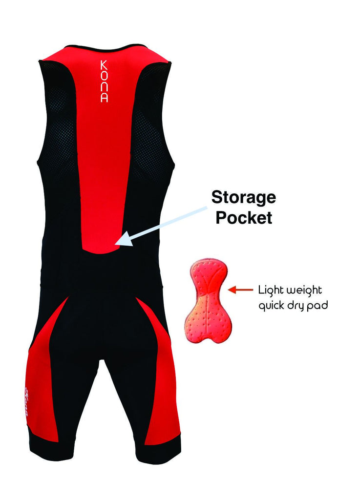 Kona II Men's Triathlon Suit with BONUS Race Belt - Urban Cycling Apparel