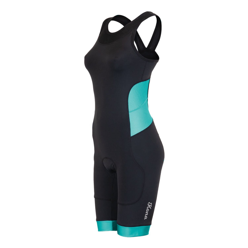 Kona Women's Triathlon Race Suit - Speedsuit Skinsuit Trisuit Sleeveless - One-piece vest and short combo with body-mapped ventilation - Urban Cycling Apparel