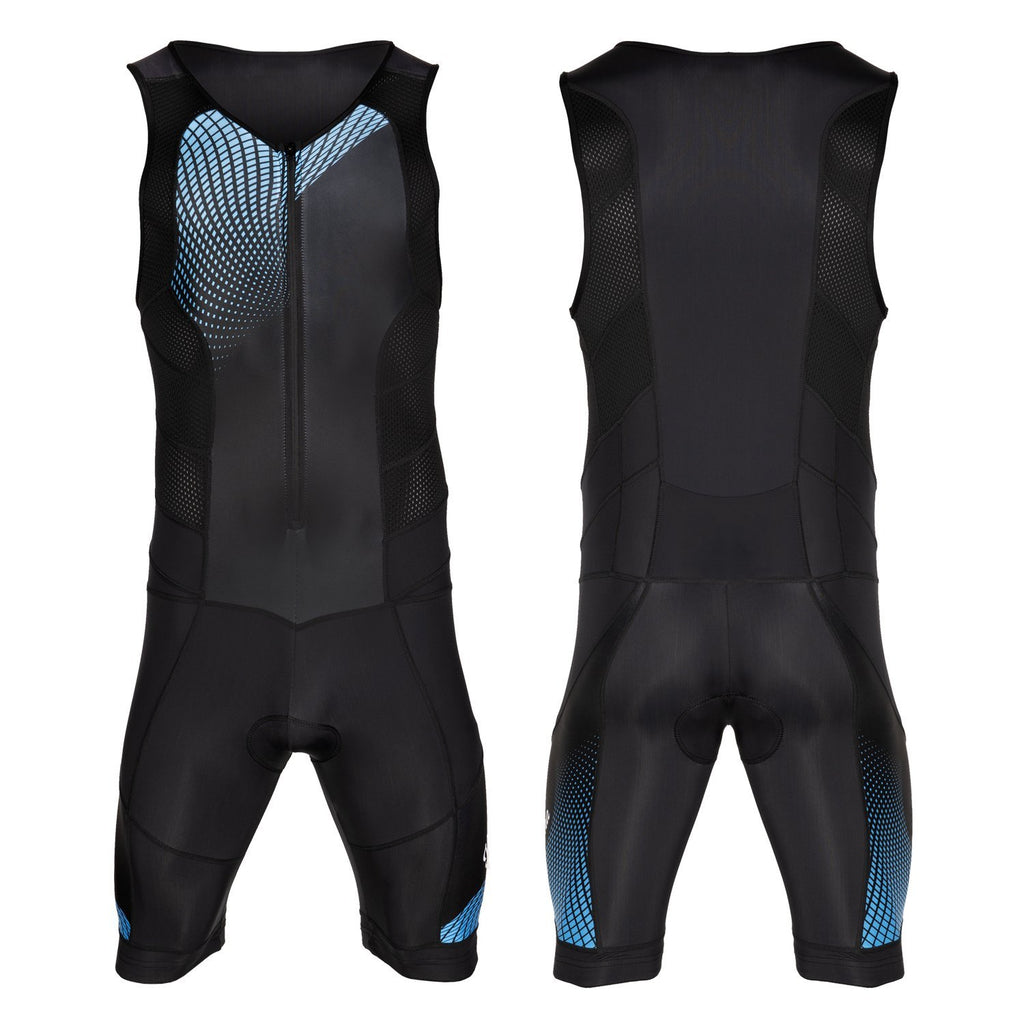 Youth Triathlon Race Suit - Speedsuit Skinsuit Trisuit Sleeveless - One-Piece Vest and Short Combo That Half zips with a Rear Pocket for Storage - Urban Cycling Apparel